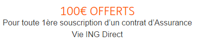 100€ offerts sur le contrat ING Direct Vie