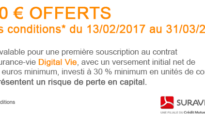 Digital Vie : 100€ offerts à la souscription jusqu'au 31 mars 2017