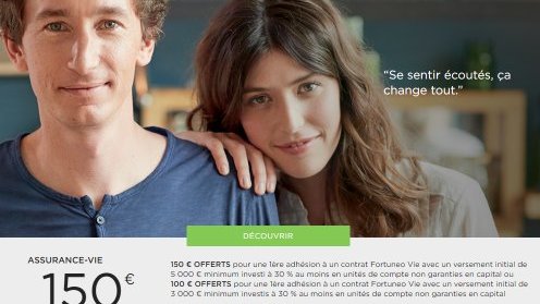 Assurance-Vie Fortuneo Vie : jusqu'à 150€ offerts lors de votre adhésion, à saisir avant le 31 décembre 2018