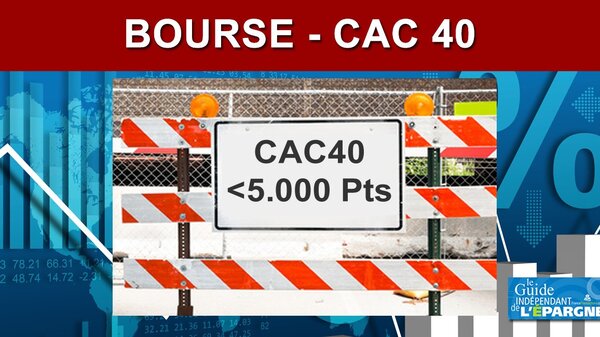 Le CAC40 repasse sous la barre des 5.000 points (baisse de -1.24%)