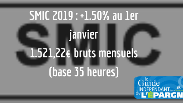 Hausse du SMIC de +1.50% au 1er janvier 2019, publiée au Journal Officiel