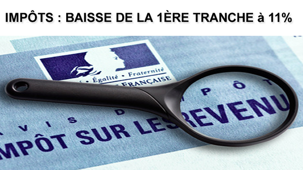 Impôts 2020 : baisse de la première tranche de l'impôt sur le revenu, de 14% à 11%, soit 526€ d'économies (au maximum)