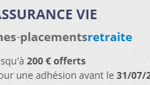 De 150 € à 200 € offerts sur le contrat Mes-PlacementsRetraite