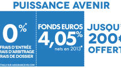 100 ou 200 € offerts à la souscription de votre contrat Puissance Avenir (4.05% en 2013)