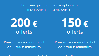 Assurance-Vie Mes Placements Retraite : 150 ou 200€ offerts à la souscription, selon le montant versé, sous conditions, jusqu'au 31 juillet 2018