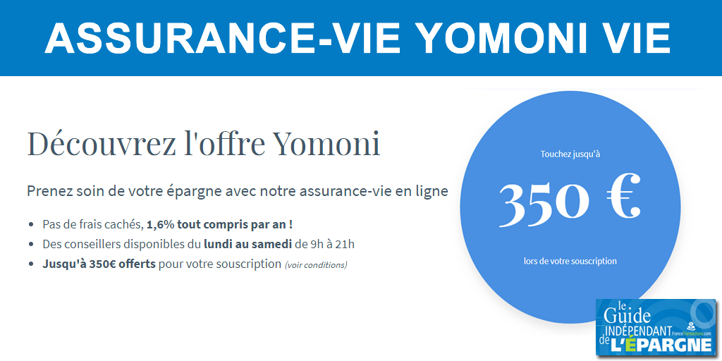 Assurance-Vie Yomoni Vie : jusqu'à 350€ offerts pour une 1ère adhésion avant le 2 décembre 2019 Assurance-Vie Yomoni Vie : jusqu'à 350€ offerts pour une 1ère adhésion avant le 2 décembre 2019