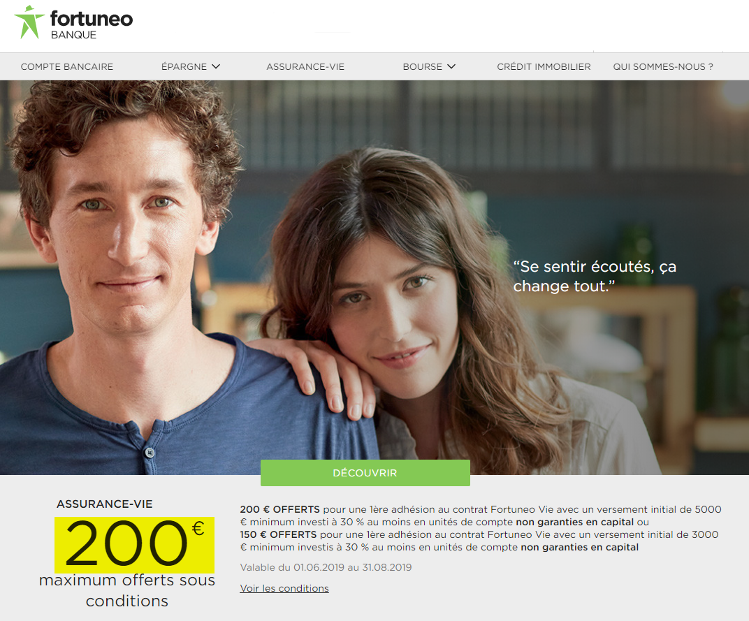 Fortuneo : 150€ offerts, c'est déjà bien, mais 200€ offerts, c'est encore mieux ! Fortuneo : 150€ offerts, c'est déjà bien, mais 200€ offerts, c'est encore mieux !