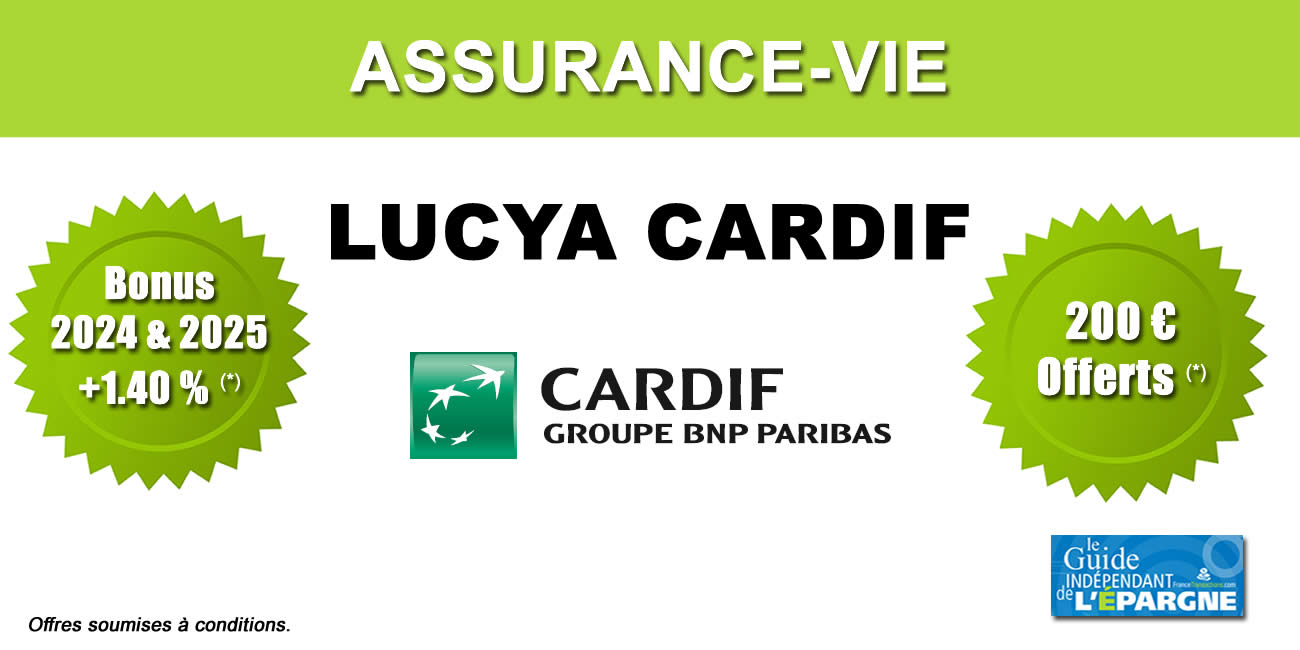 200 € offerts sur Lucya Cardif : meilleur contrat d'assurance-vie 2024 200 € offerts sur Lucya Cardif : meilleur contrat d'assurance-vie 2024