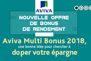Aviva Multi Bonus 2017-2018 / Evolution Vie : obtenez +25% à +40% de rendement supplémentaire sur votre fonds euros ! Aviva Multi Bonus 2017-2018 / Evolution Vie : obtenez +25% à +40% de rendement supplémentaire sur votre fonds euros !