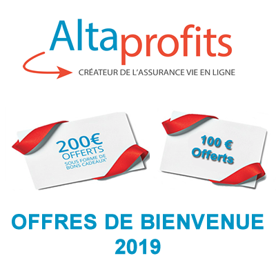Assurance-Vie, offres de bienvenue chez AltaProfits : de 100 à 200€ offerts, sous conditions Assurance-Vie, offres de bienvenue chez AltaProfits : de 100 à 200€ offerts, sous conditions