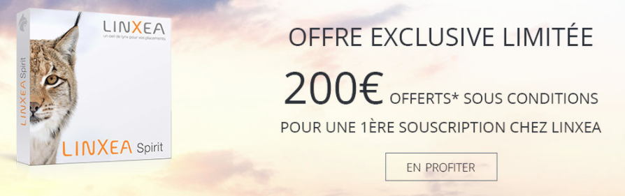Contrat d'assurance-vie Linxea Spirit, assuré par Spirica : 200€ offerts pour 5.000€ versés, sous conditions Contrat d'assurance-vie Linxea Spirit, assuré par Spirica : 200€ offerts pour 5.000€ versés, sous conditions